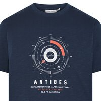 COMPASS - Compass Print Cotton Tee Navy