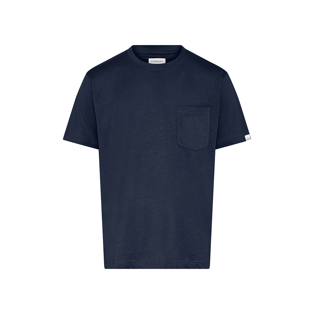 COMPASS - Plain Cotton Pocket Tee Navy