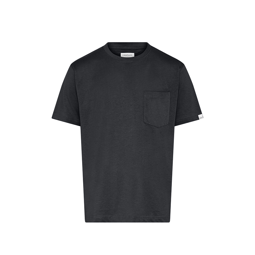 COMPASS - Plain Pocket Cotton Tee Black