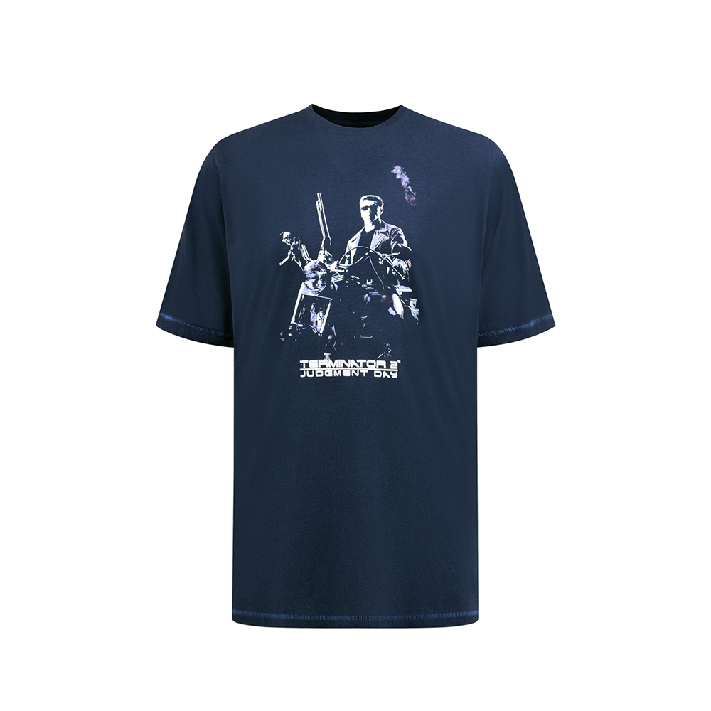D555 - Terminator 2 Print Tee Navy