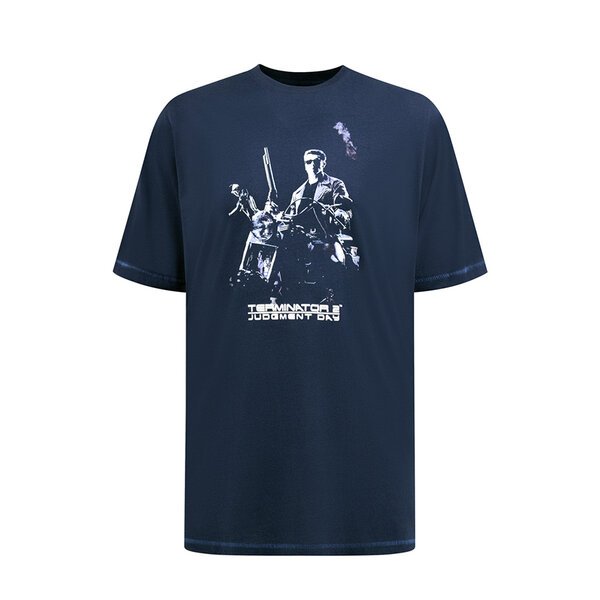 D555 - Terminator 2 Print Tee Navy-shop-by-brands-Beggs Big Mens Clothing - Big Men's fashionable clothing and shoes