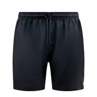 D555 - Hull Plain Black Training Short With Compression