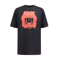 D555 - ACDC Red Print Tee Black