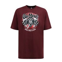 D555 - Gas Monkey Print Tee Burgundy