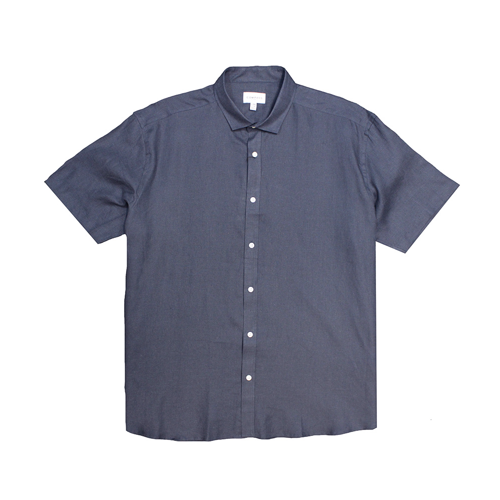 COMPASS - Rapallo Linen Cotton SS Shirt Navy