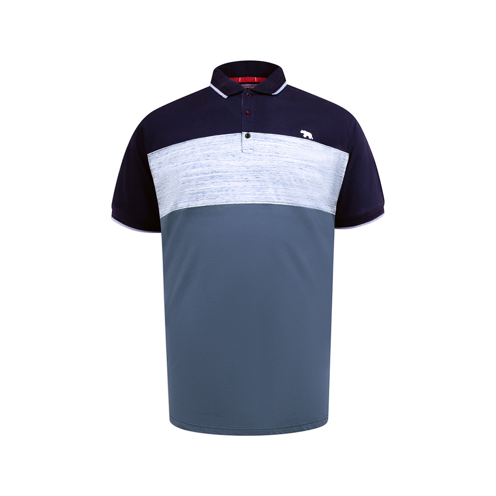 D555 - Leeds Block Stripe Polo Navy