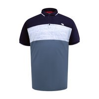 D555 - Leeds Block Stripe Polo Navy