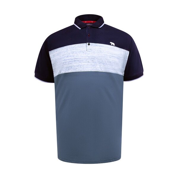 D555 - Leeds Block Stripe Polo Navy-shop-by-brands-Beggs Big Mens Clothing - Big Men's fashionable clothing and shoes