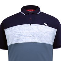 D555 - Leeds Block Stripe Polo Navy