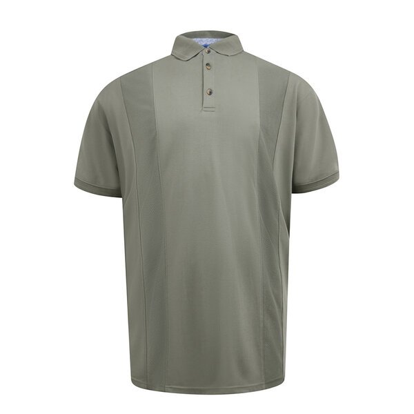 D555 - Chippenham Jacquard Knitte Front Panel Polo Khaki-shop-by-brands-Beggs Big Mens Clothing - Big Men's fashionable clothing and shoes