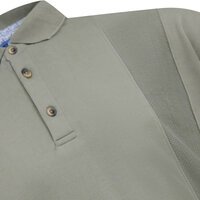 D555 - Chippenham Jacquard Knitte Front Panel Polo Khaki