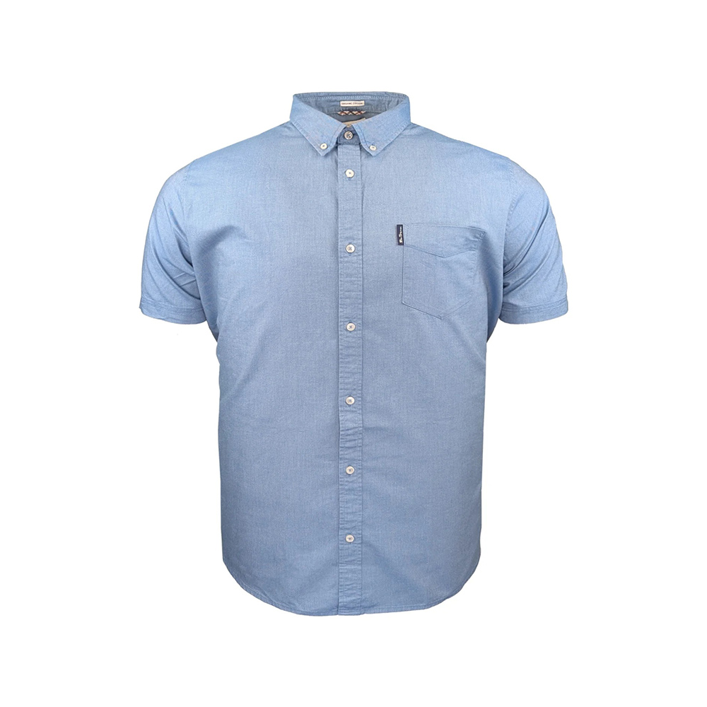 BEN SHERMAN - Signature Oxford Weave SS Shirt Airforce Blue