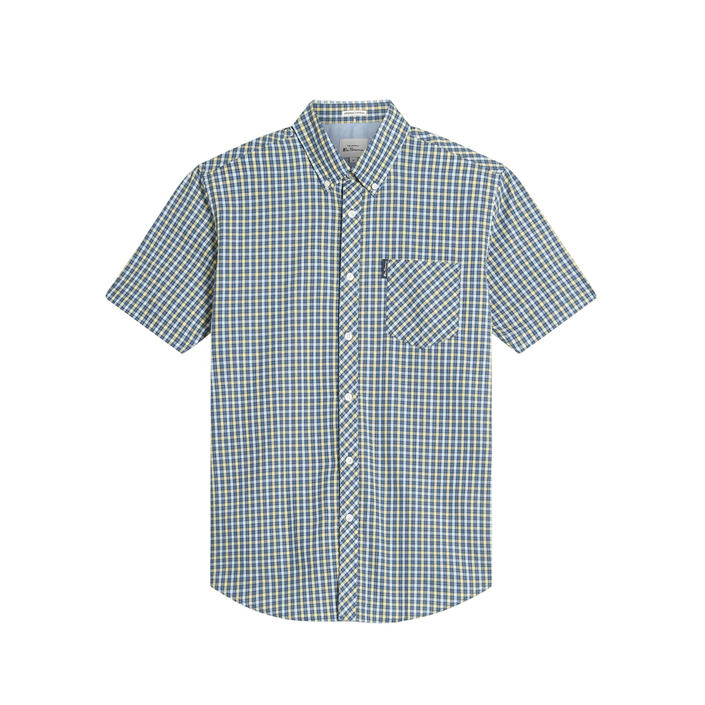 BEN SHERMAN - Signature House Check SS Shirt Blue