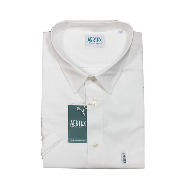 AERTEX - Classic Plain SS Shirt White-shop-by-brands-Beggs Big Mens Clothing - Big Men's fashionable clothing and shoes