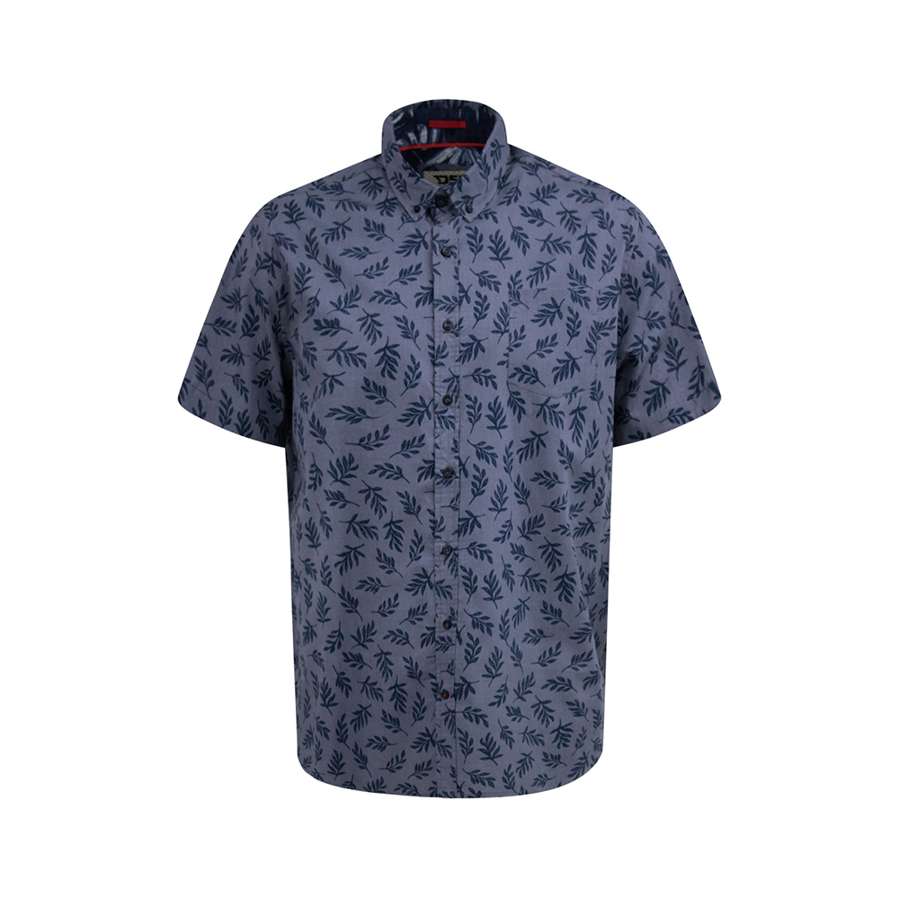 D555 - Kettering Leaf Pattern SS Shirt Denim