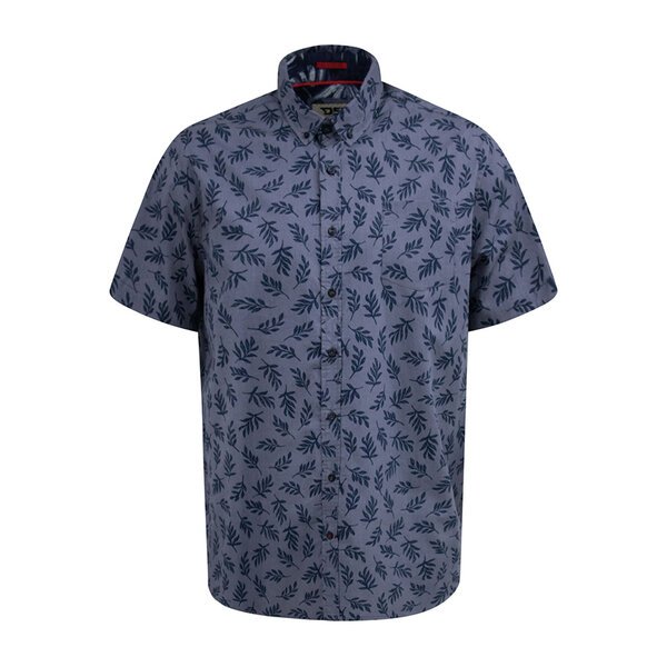 D555 - Kettering Leaf Pattern SS Shirt Denim-shop-by-brands-Beggs Big Mens Clothing - Big Men's fashionable clothing and shoes