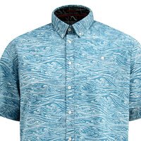 D555 - Torquay Wave Pattern SS Shirt Blue