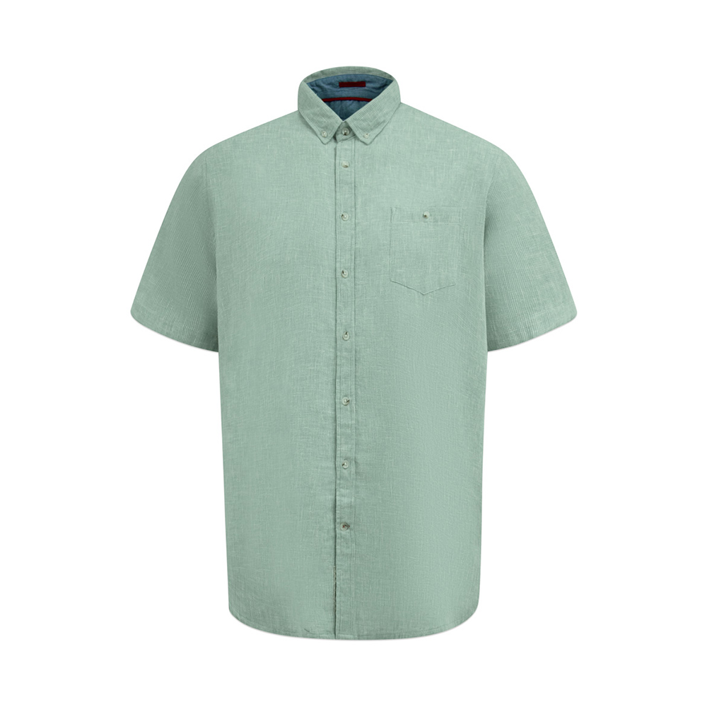 D555 - Falmouth Linen Mix SS Shirt Green