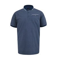 D555 - Coventry Small Pattern with Pocket Polo Navy