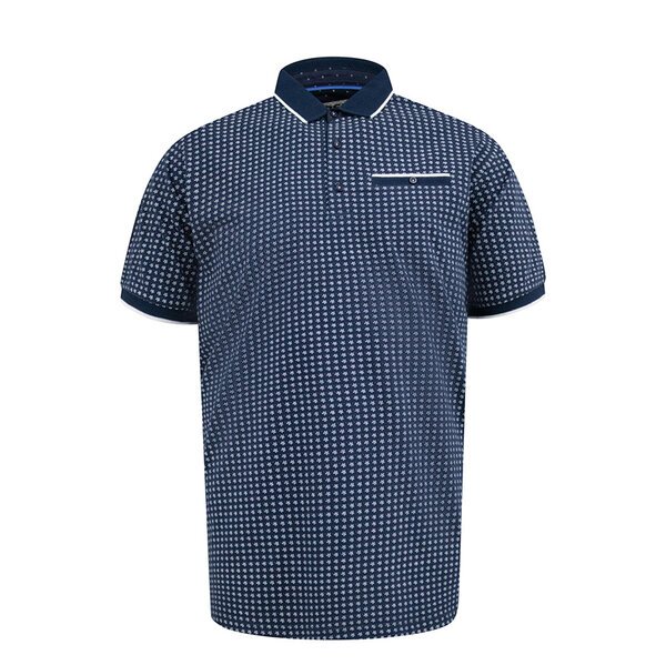 D555 - Coventry Small Pattern with Pocket Polo Navy-shop-by-brands-Beggs Big Mens Clothing - Big Men's fashionable clothing and shoes