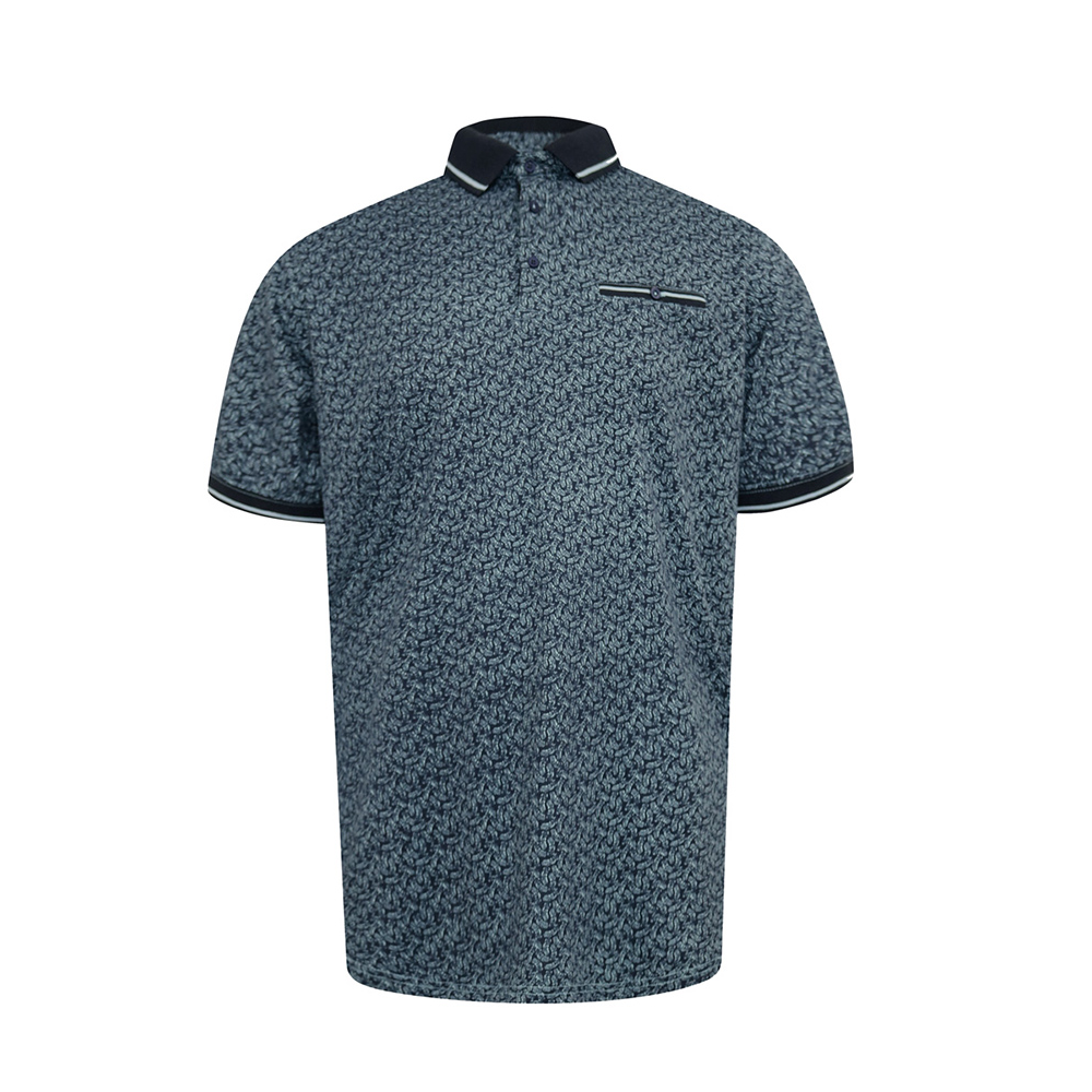 D555 - Abstract Pattern Polo Blue