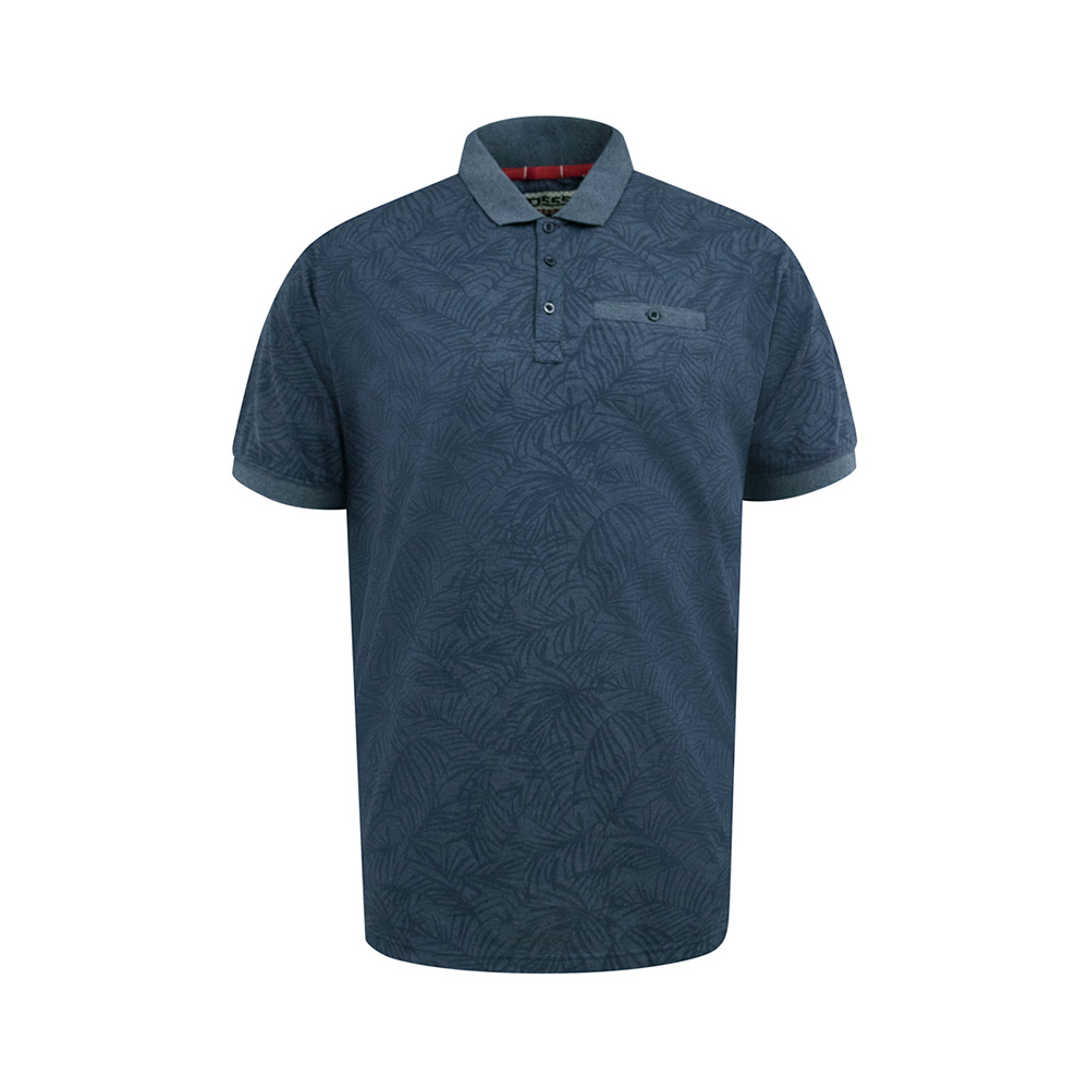 D555 - Uttoxeter Leaf Pattern Polo Navy