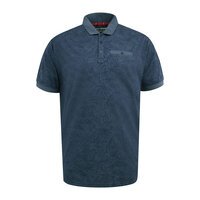 D555 - Uttoxeter Leaf Pattern Polo Navy