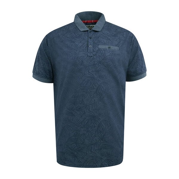 D555 - Uttoxeter Leaf Pattern Polo Navy-shop-by-brands-Beggs Big Mens Clothing - Big Men's fashionable clothing and shoes