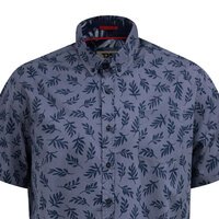 D555 - Uttoxeter Leaf Pattern Polo Navy