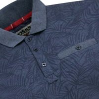 D555 - Uttoxeter Leaf Pattern Polo Navy