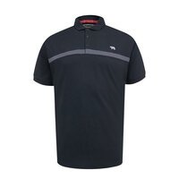 D555 - Stafford Cut and Sew Stripe Polo Black