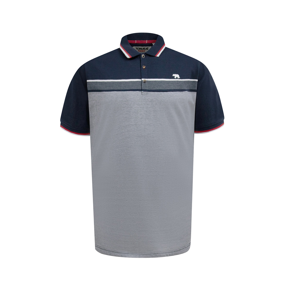D555 - Tipton Stripe Jacquard Polo Navy
