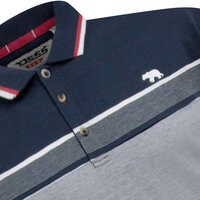 D555 - Tipton Stripe Jacquard Polo Navy