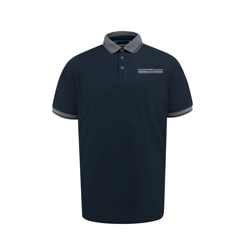 D555 - Ilkeston Contrast Collar with Pocket Navy