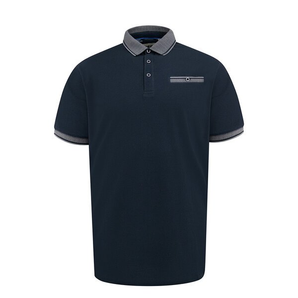 D555 - Ilkeston Contrast Collar with Pocket Navy-shop-by-brands-Beggs Big Mens Clothing - Big Men's fashionable clothing and shoes