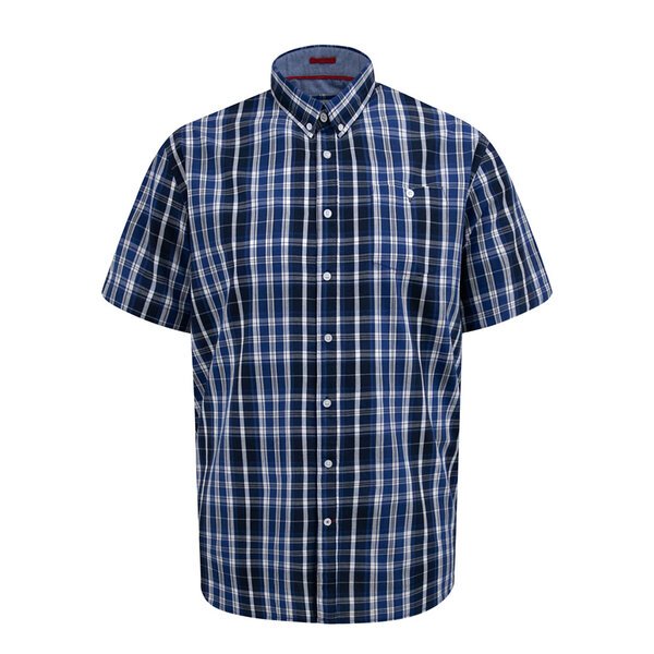 D555 - Walsall Check SS Shirt Blue-shop-by-brands-Beggs Big Mens Clothing - Big Men's fashionable clothing and shoes