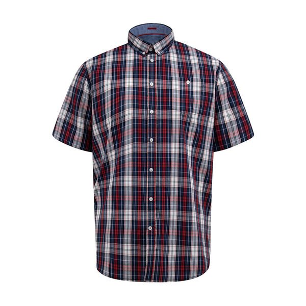 D555 - Shields Check SS Shirt Red-shop-by-brands-Beggs Big Mens Clothing - Big Men's fashionable clothing and shoes