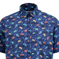D555 - Hartlepool Car Print Shirt SS blue
