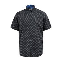 D555 - Matlock Small Print Pattern SS Shirt Black