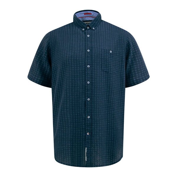 D555 - Pontefact Linen Jaquard SS Shirt navy-shop-by-brands-Beggs Big Mens Clothing - Big Men's fashionable clothing and shoes