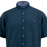 D555 - Pontefact Linen Jaquard SS Shirt navy