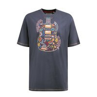 D555 - Stockport Guitar Print Tee Blue
