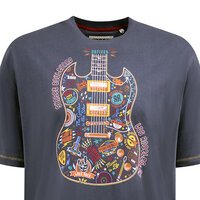 D555 - Stockport Guitar Print Tee Blue