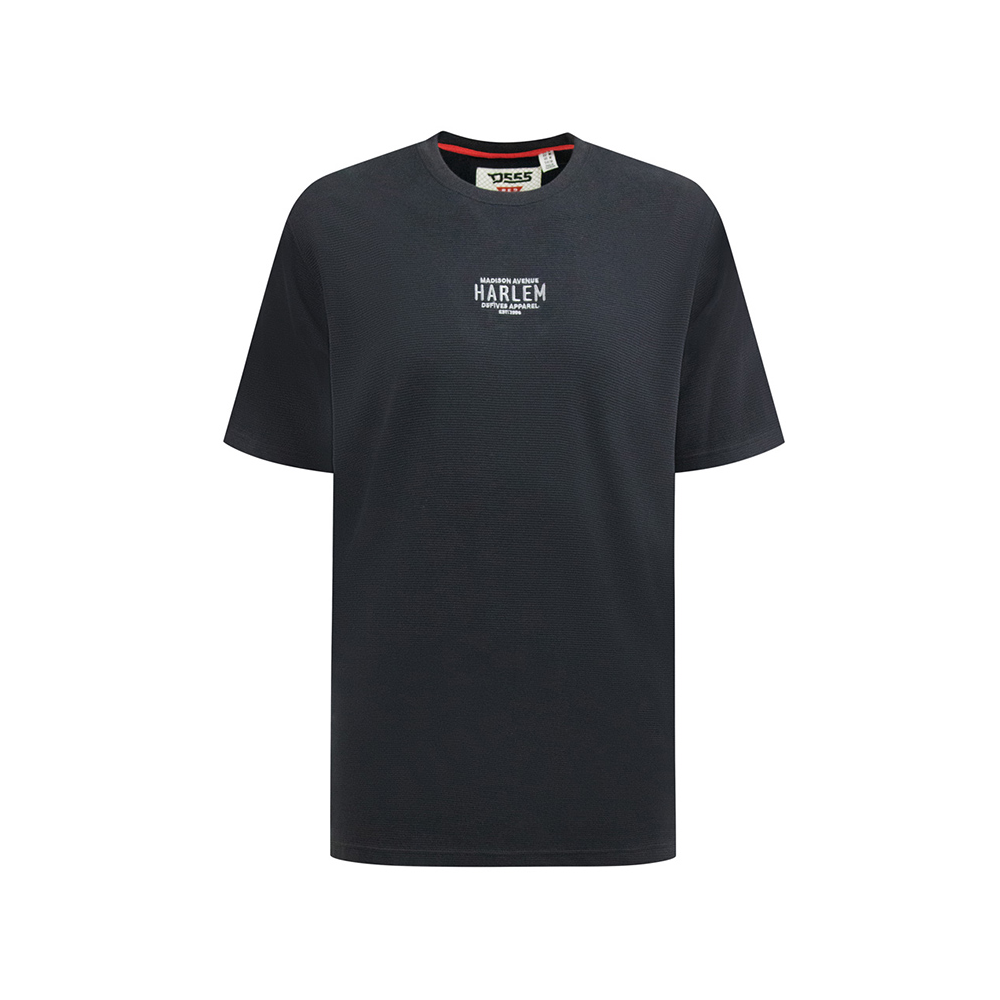 D555 - Portsmouth Textured Small Harlem Tee Black