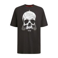 D555 - Hucknall Skull Print Tee Black
