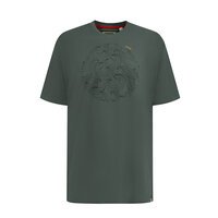 D555 - Poole Wave Print Tee Khaki