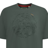 D555 - Poole Wave Print Tee Khaki