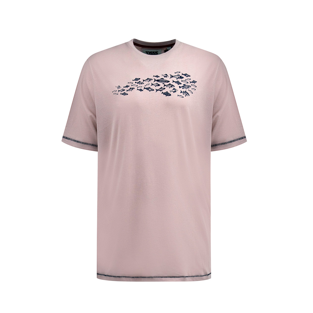 D555 - Bournemouth Fish Print Tee Dusty Pink