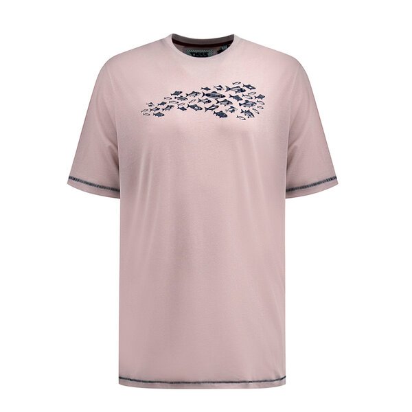 D555 - Bournemouth Fish Print Tee Dusty Pink-shop-by-brands-Beggs Big Mens Clothing - Big Men's fashionable clothing and shoes