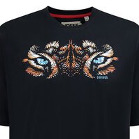 D555 - Tiger Eyes Print Tee Black